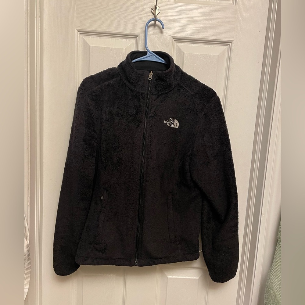 The North face Fleece Jacket Size Small Black Fuzzy Warm Base Layer